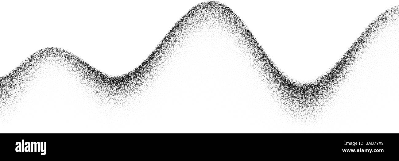 Grain wave gradient texture. Black stippled flowing line background ...