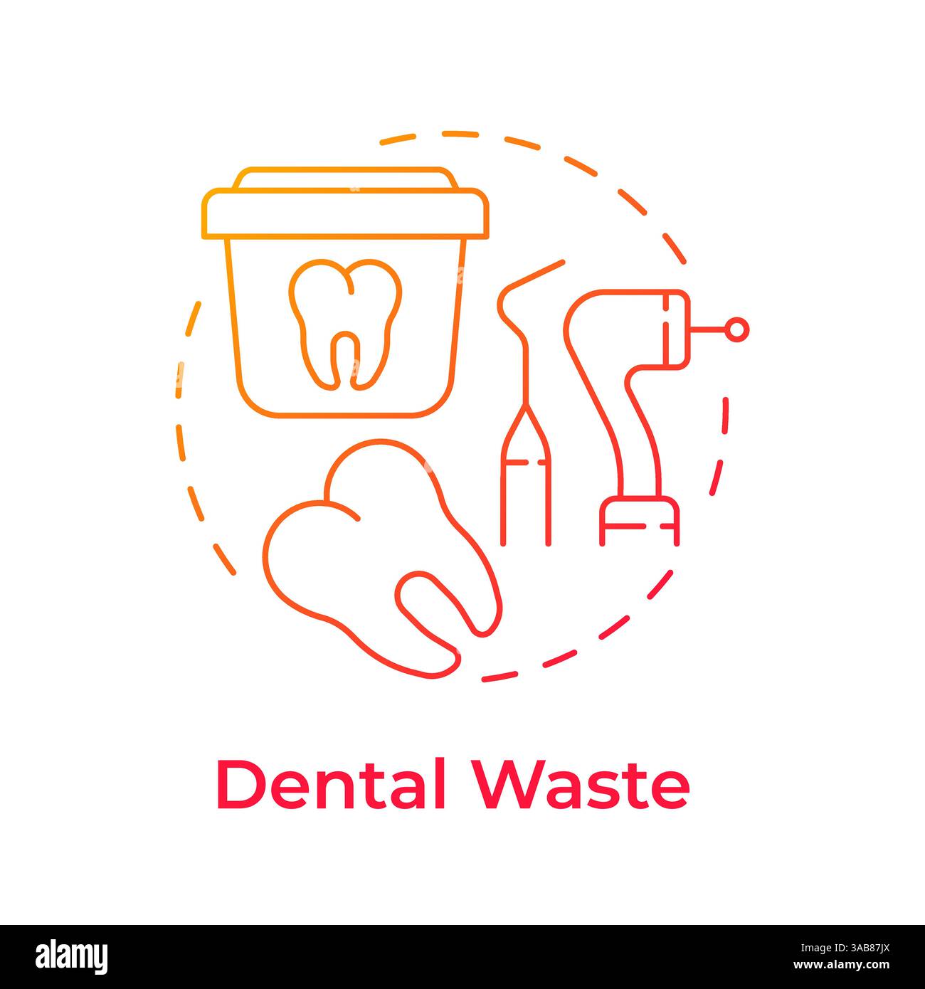 Dental waste red gradient concept icon Stock Vector Image & Art - Alamy