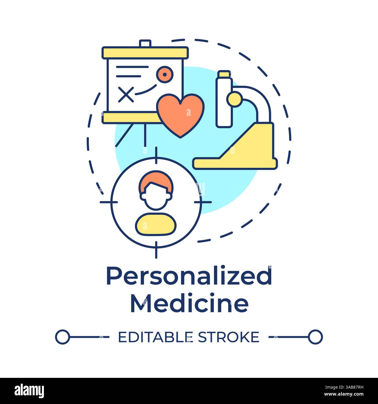 Personalized medicine multi color concept icon Stock Vector