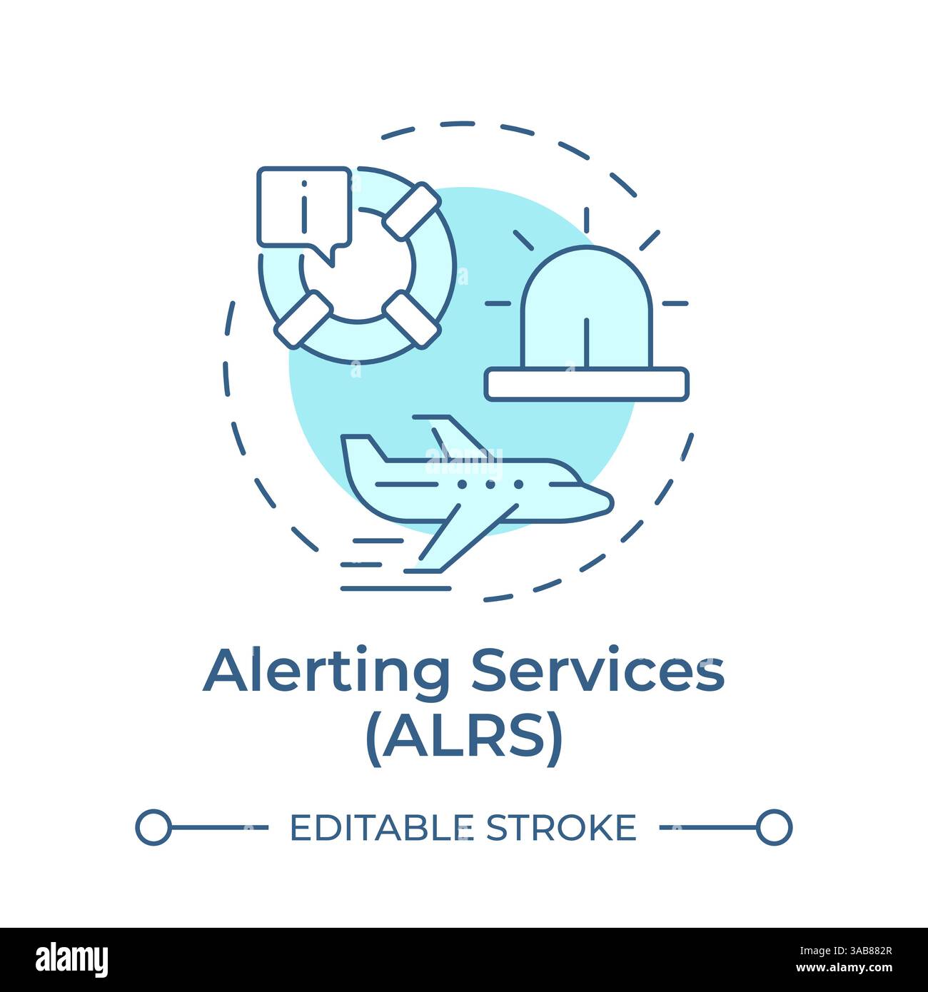 Alerting services soft blue concept icon Stock Vector