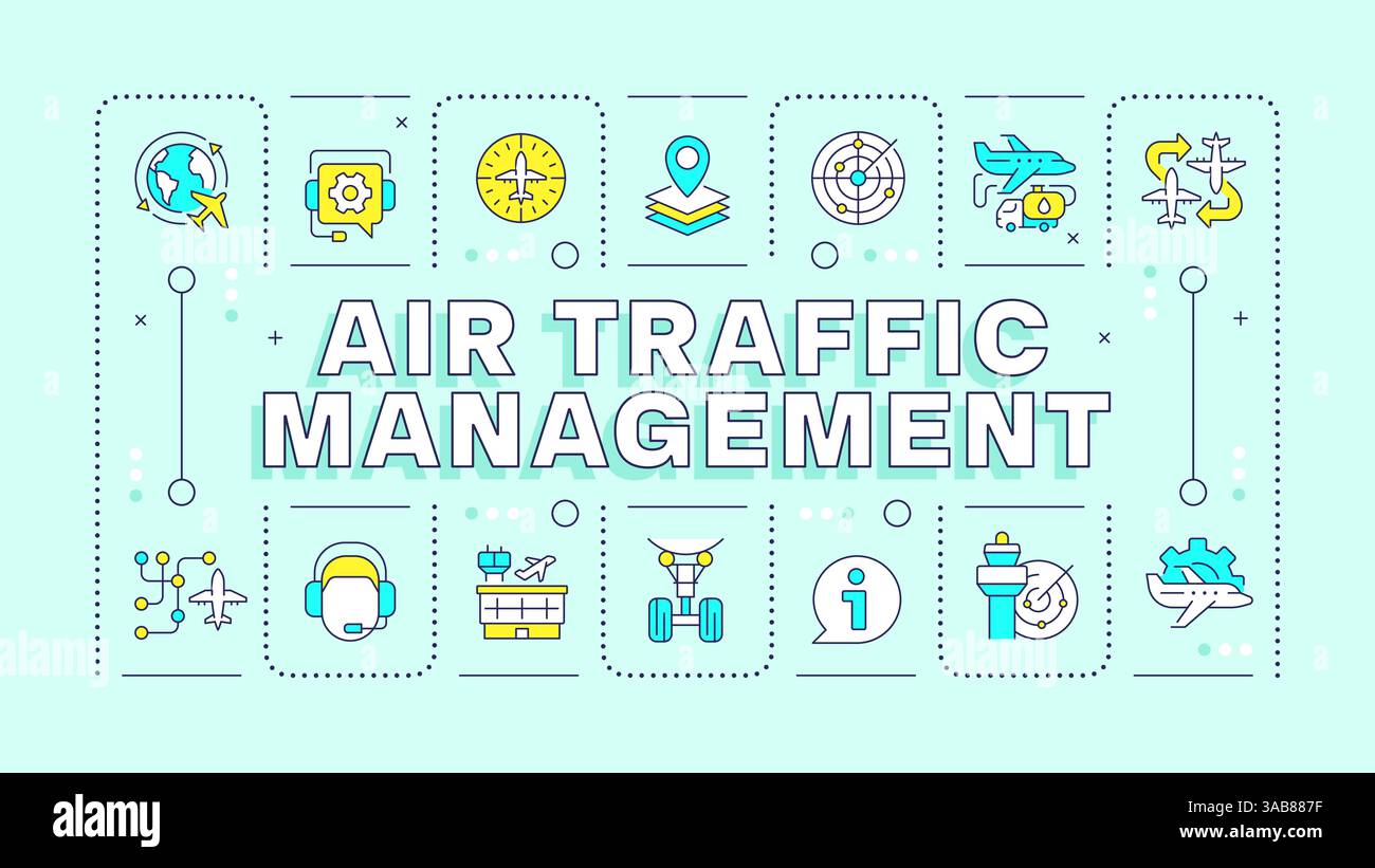 Air traffic management light cyan word concept Stock Vector Image & Art ...