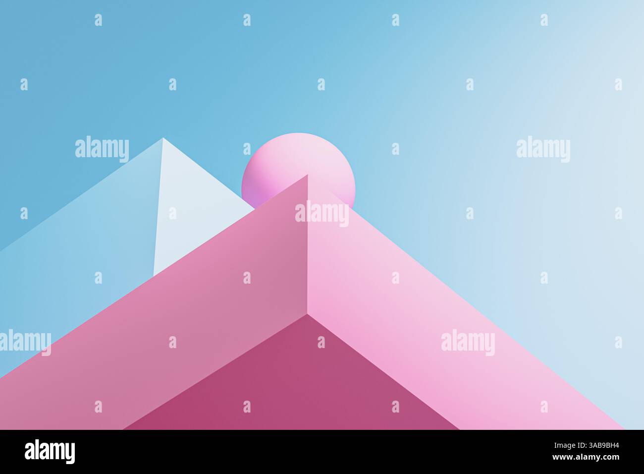 Abstract background displays simple geometric shapes in 3D with a blend ... - Abstract Geometric Displays