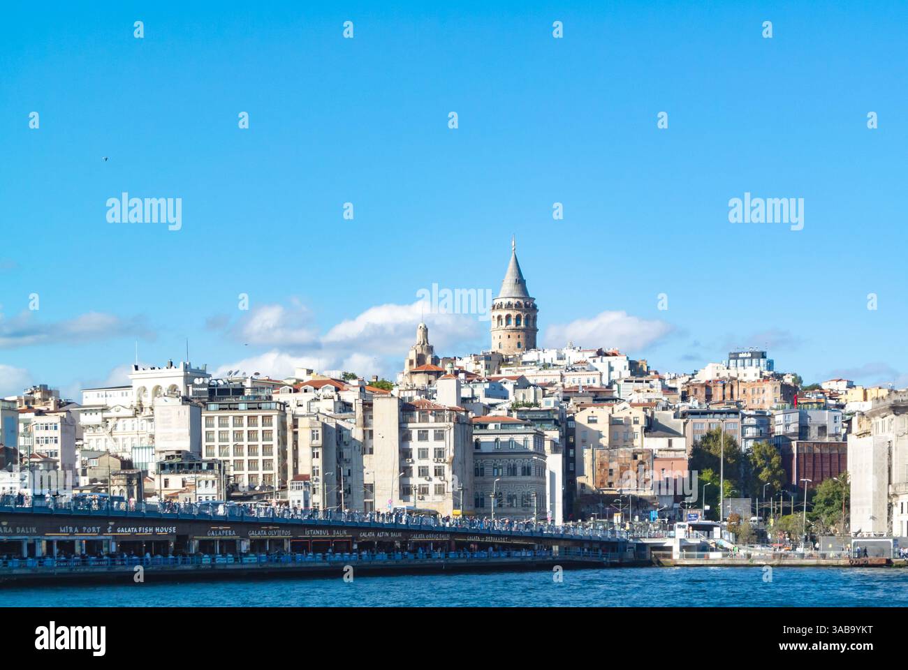 Istanbul, Turkey, Cityscape of Karaköy district with Galata tower in ...