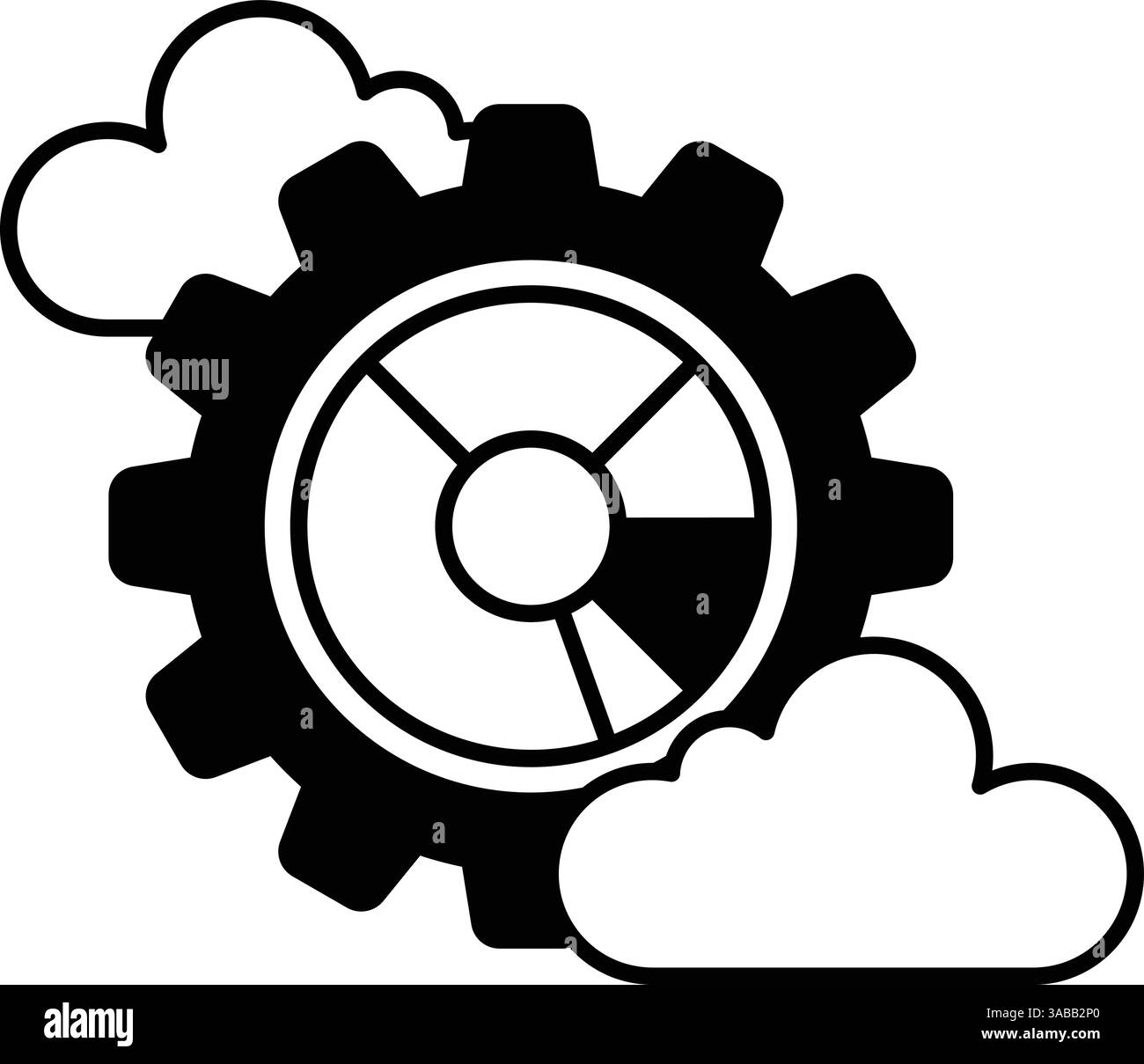 A gear with a cloud in the background Stock Vector