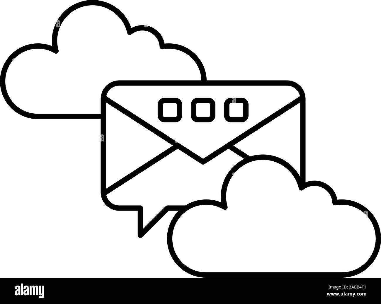 A cloud with an envelope on top of it Stock Vector