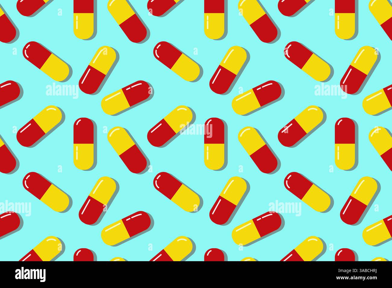 Red Pill Pattern Red and yellow pills. Colorful medical pills seamless pattern. Tablets ...