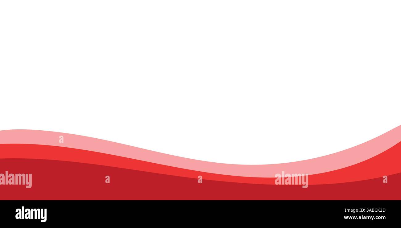 Red Wave on White Background Stock Vector