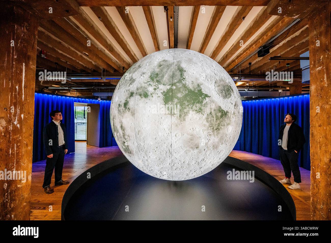 London, UK. 2 Apr 2025. The Moon by artist Luke Jerram, at the opening(01)