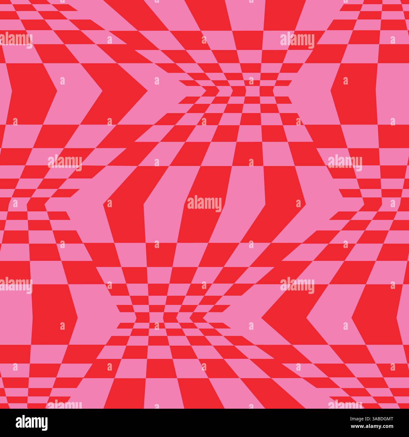 Checkered Net Pattern Twisted and distorted vector groovy hippie hot pink red background ...
