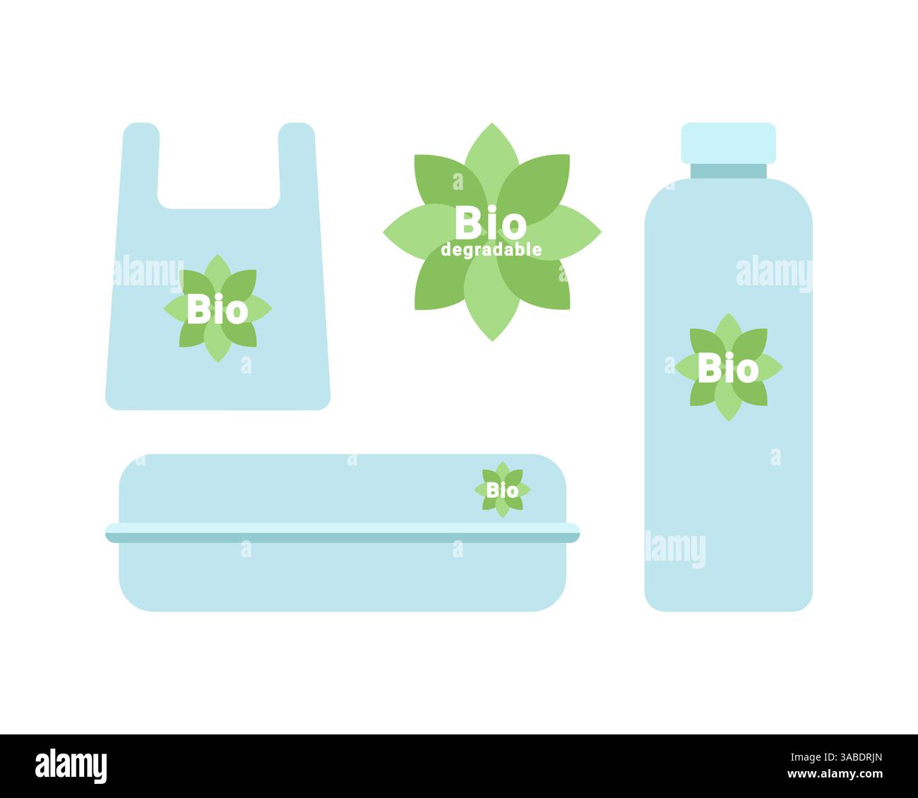 Eco friendly biodegradable packaging set. Box, bottle, package ...