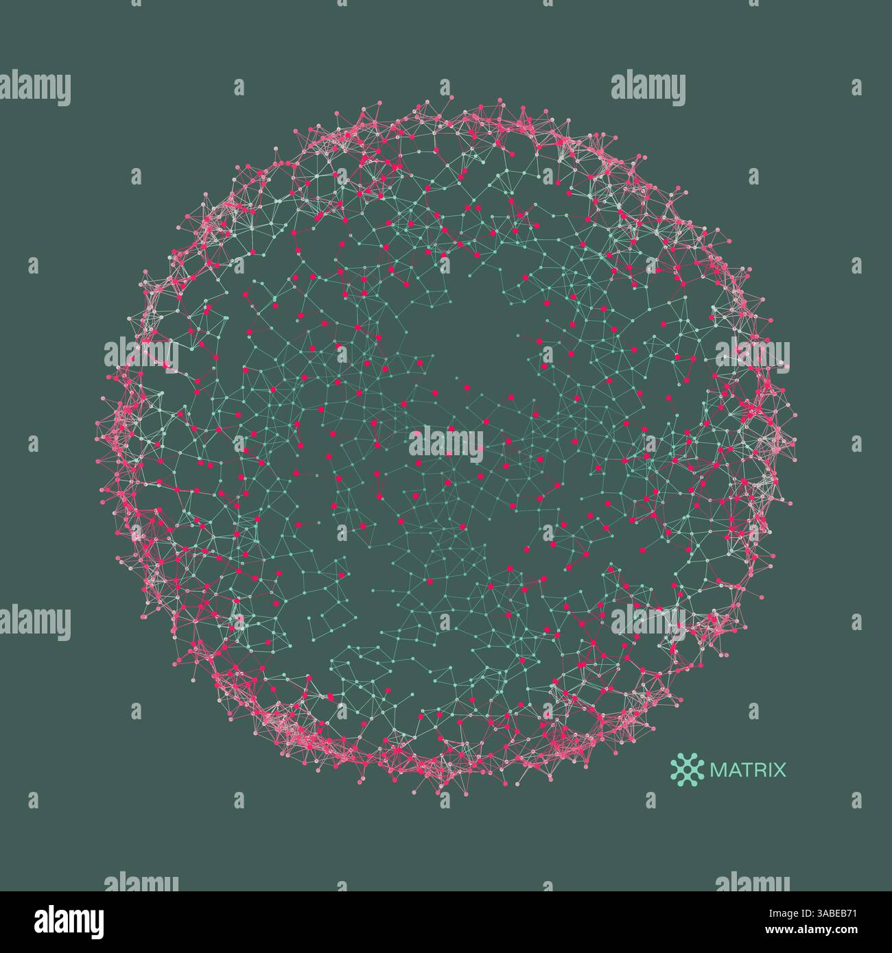 Sphere with connected lines and dots. Glowing grid. Connection structure. Wireframe vector illustration. Stock Vector