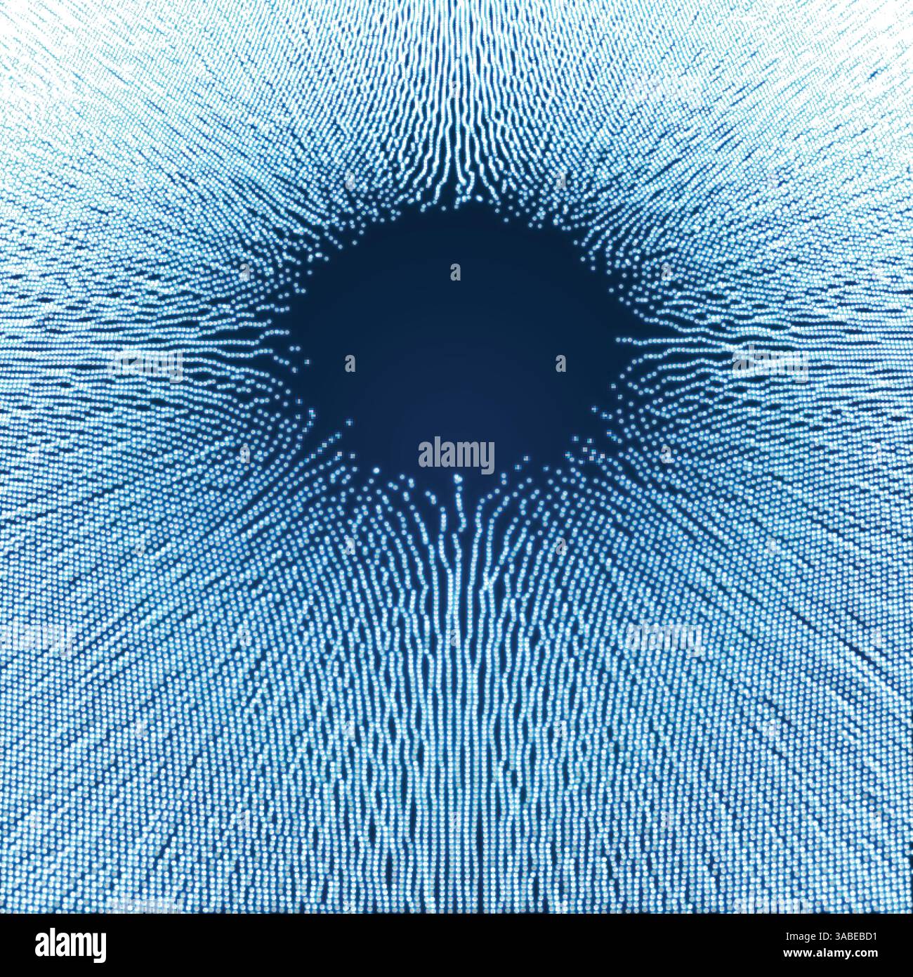 Array with Dynamic Particles. 3D Technology Style. Abstract Background ...