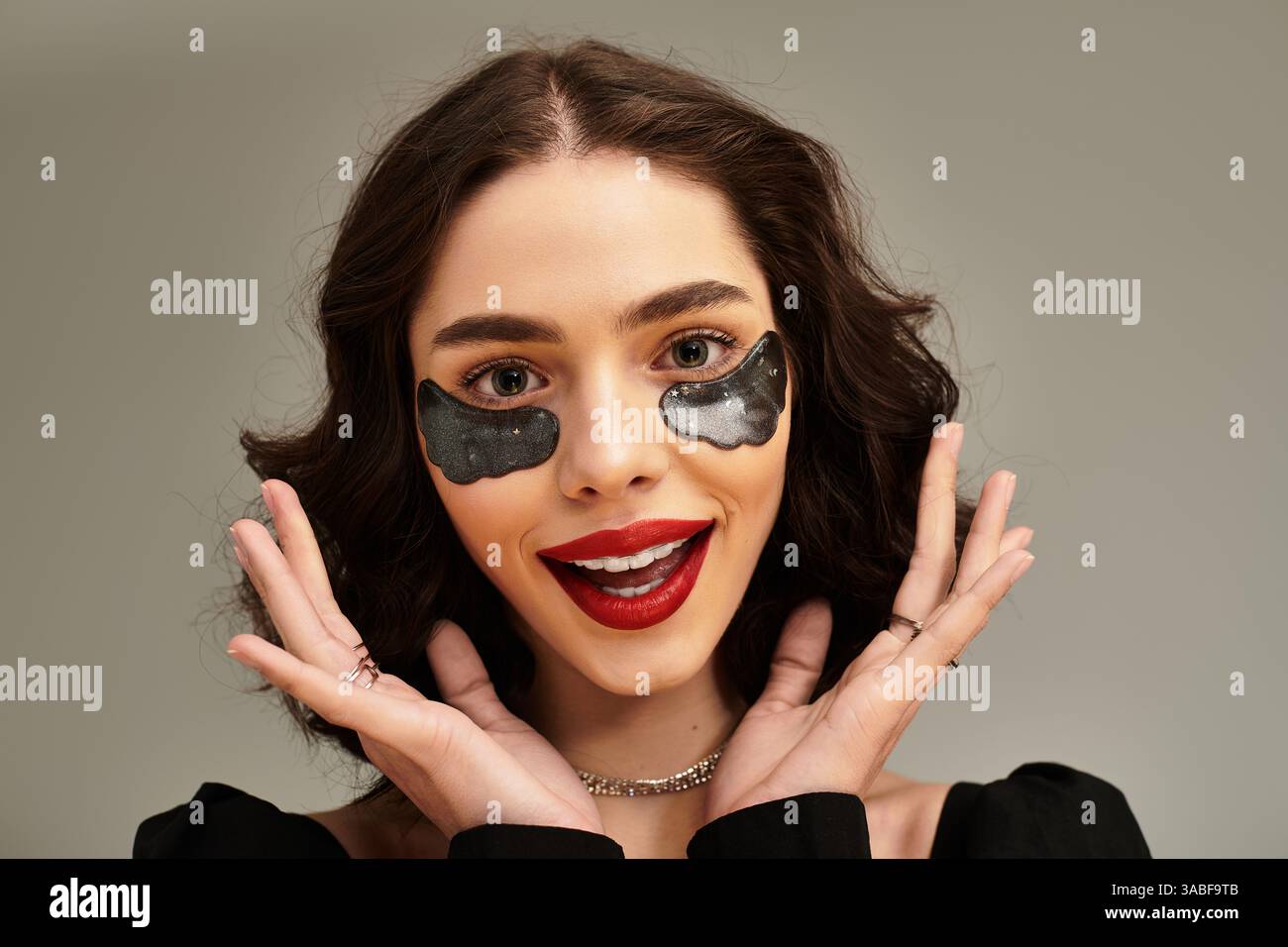 Joyful smiling red patches hi-res stock photography and images - Alamy