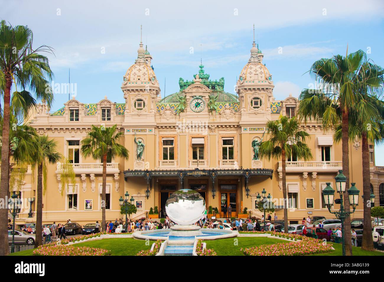 Panoramic view of Casino Monte Carlo, Monaco Stock Photo