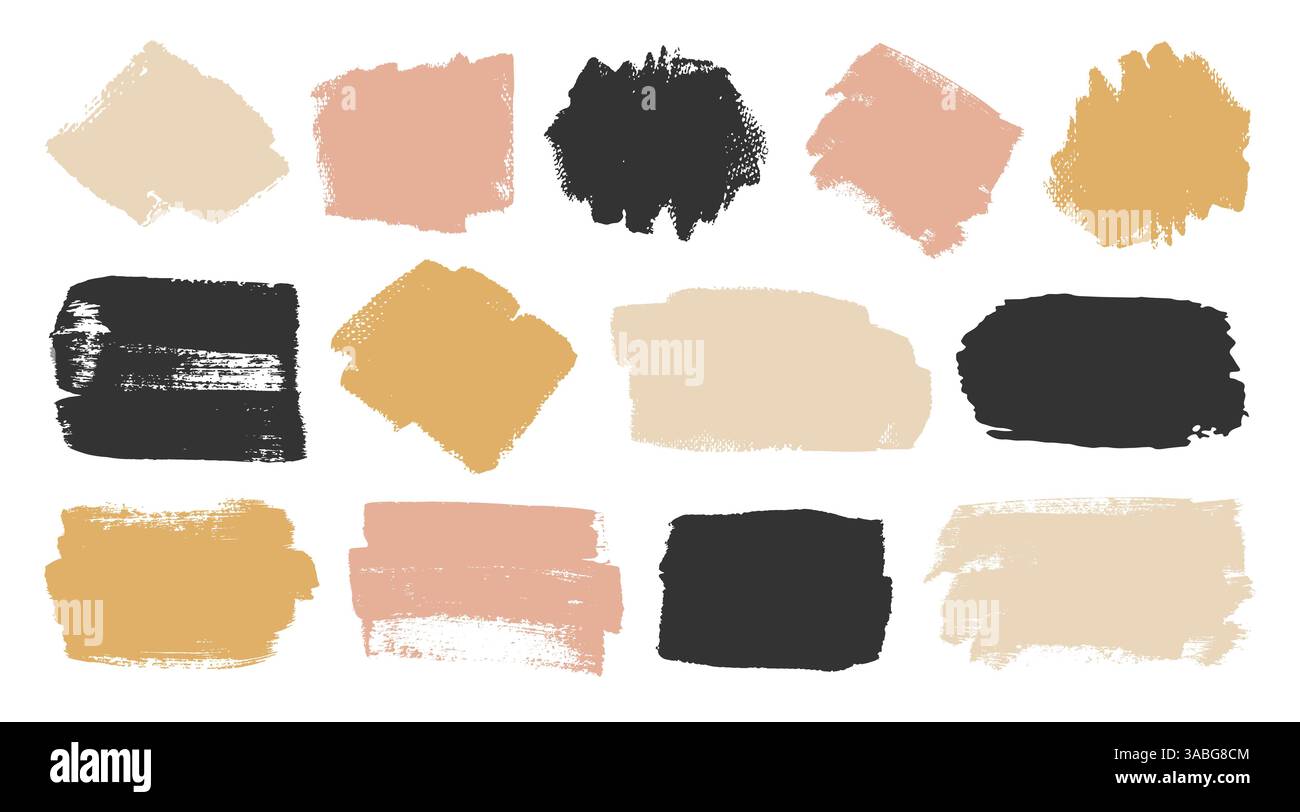 Vector stains abstract paint brush strokes set Stock Vector Image & Art ...