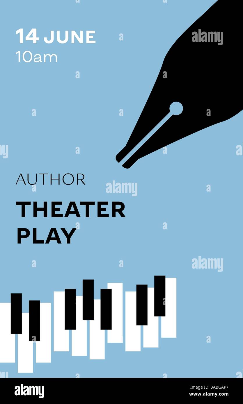 Theater Play Piano Flyer Stock Vector