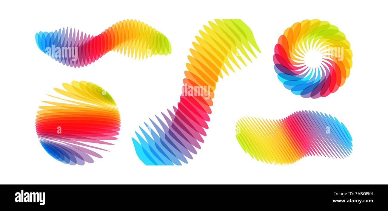 Sphere. Abstract digital wave with dynamic effect. 3d vector illustration made of various overlapping elements. Applicable for banners, placards, post Stock Vector