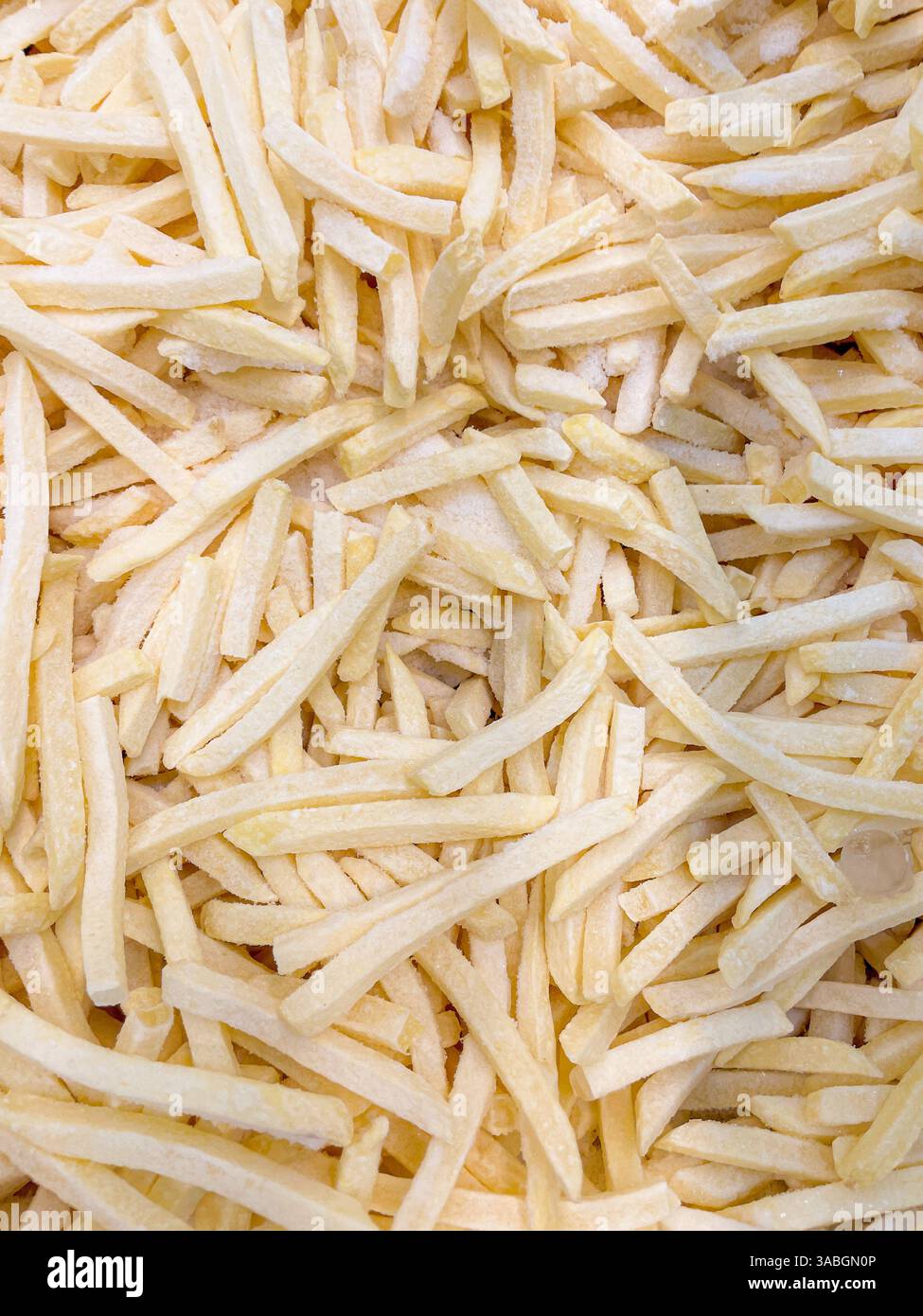 close up view of frozen french fries background - Smartphone Captured Stock Image