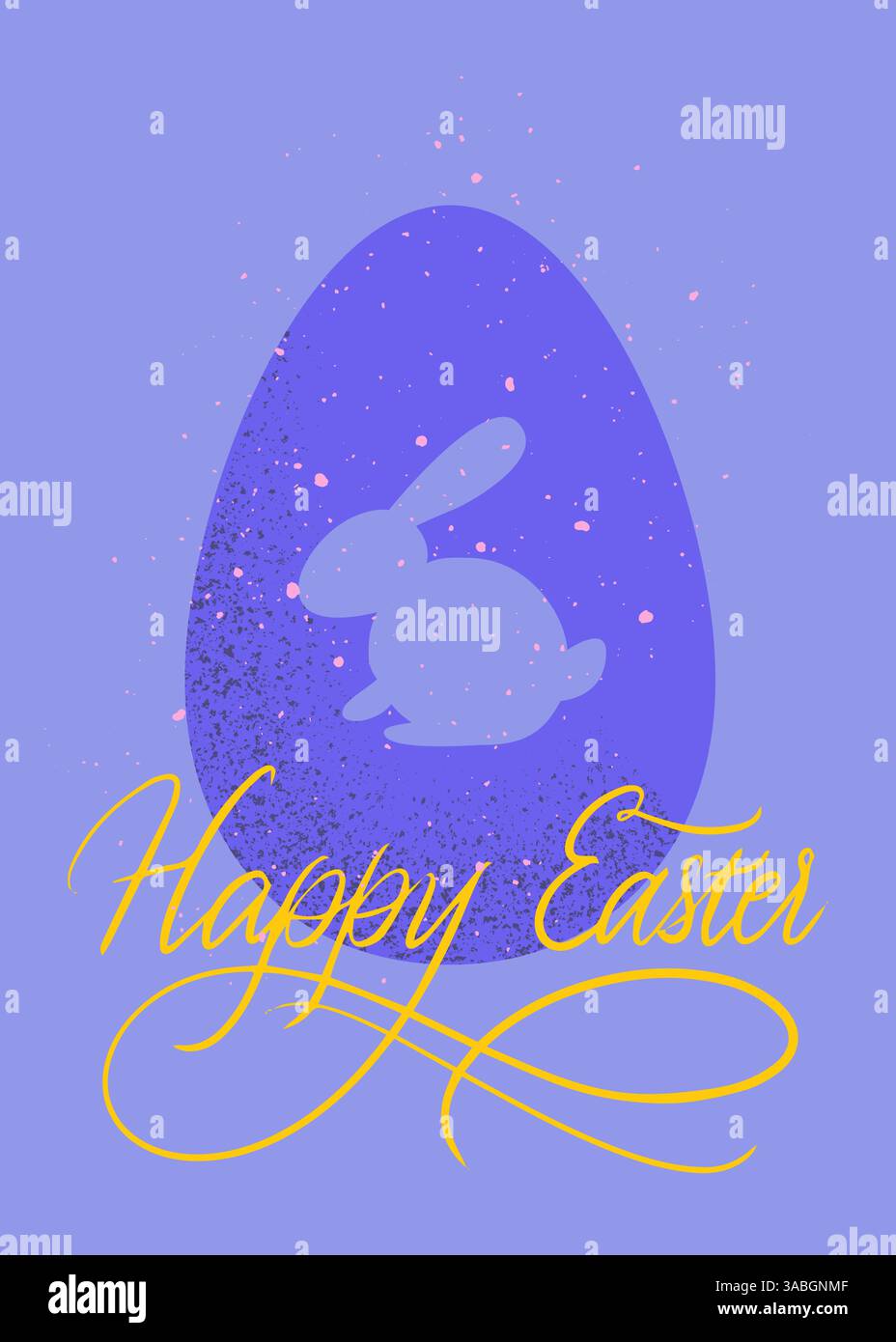 Happy Easter Bunny Lettering Poster Stock Vector