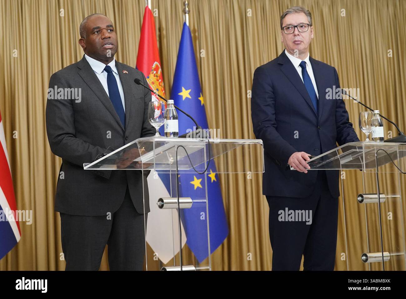 Foreign Secretary David Lammy and President of Serbia Aleksandar Vucic ...