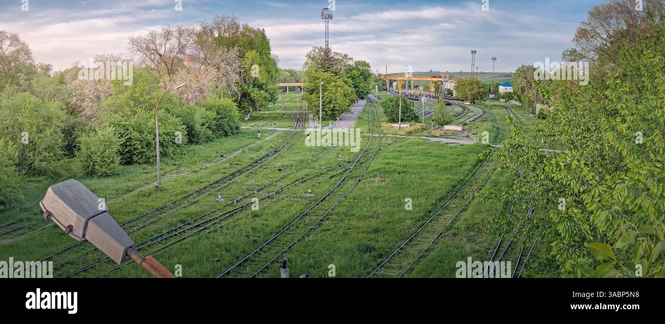 The wagons transposition point of the Moldova railways in Ungheni city. The place of changing the gauge of train wheels from soviet USSR lines to mode - Smartphone Captured Stock Image
