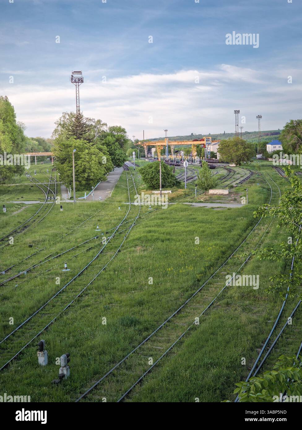 The wagons transposition point of the Moldova railways in Ungheni city. The place of changing the gauge of train wheels from soviet USSR lines to mode - Smartphone Captured Stock Image
