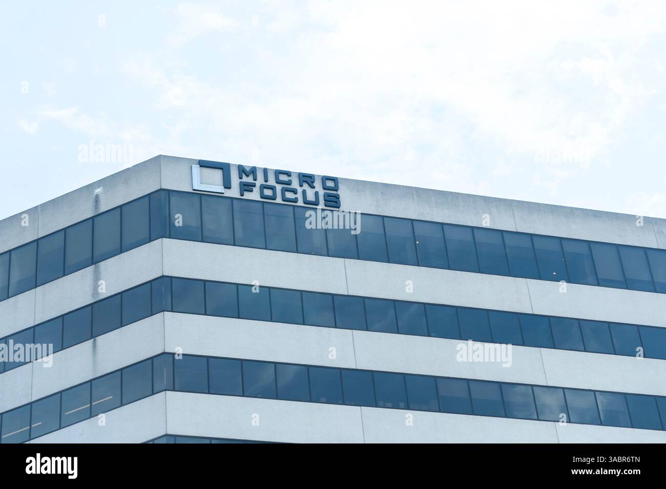 Micro Focus office in Houston, Texas, USA. Micro Focus is now OpenText. Stock Photo