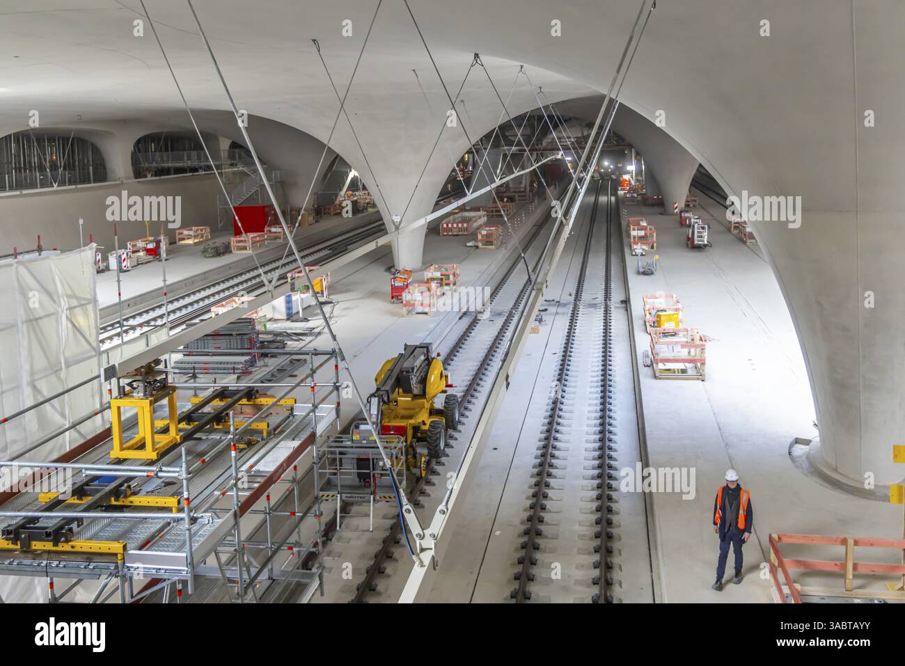 The last rails are being welded at the new main station. All the rails ...