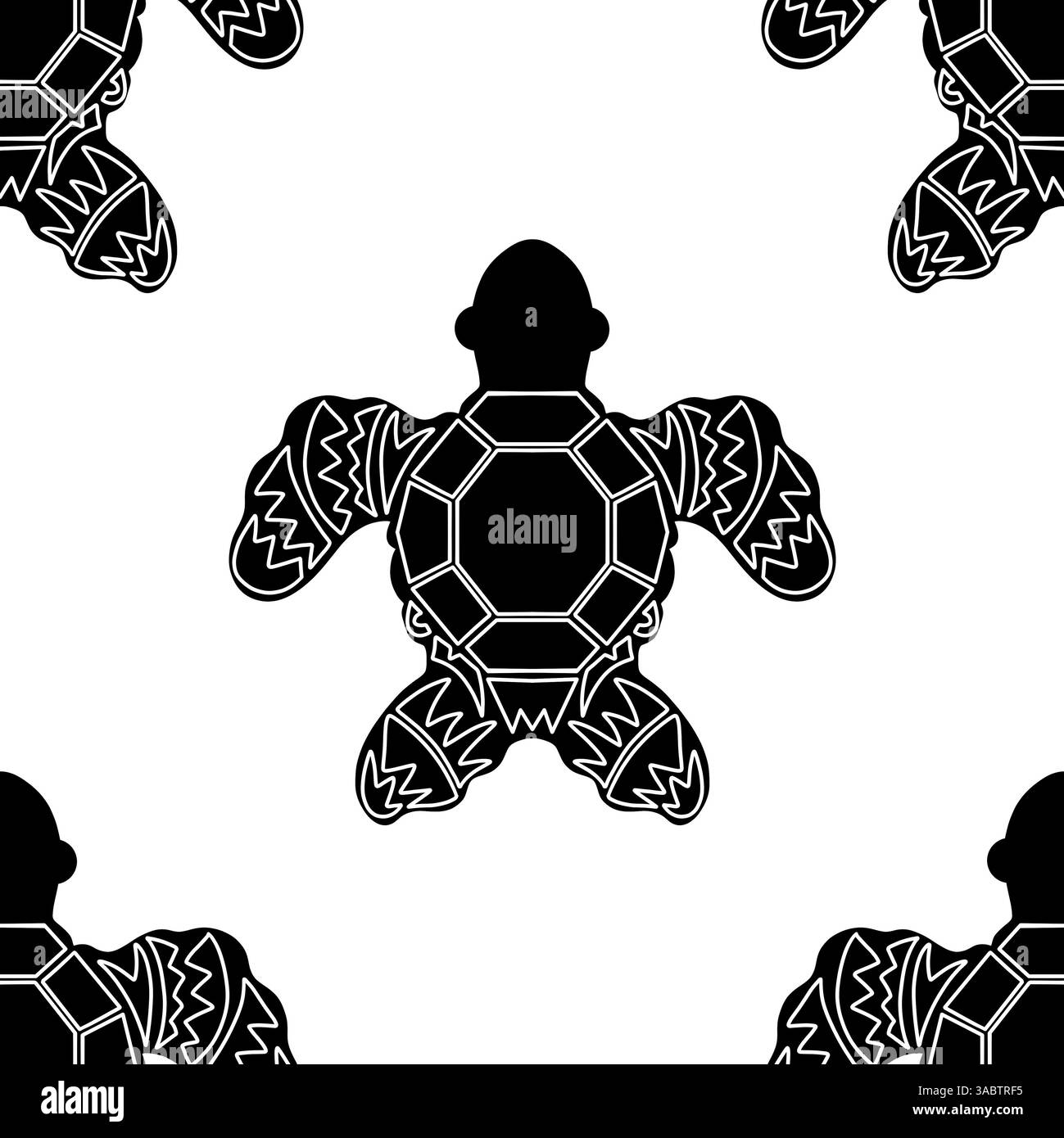 Underwater sea turtles illustration Black and White Stock Photos ...