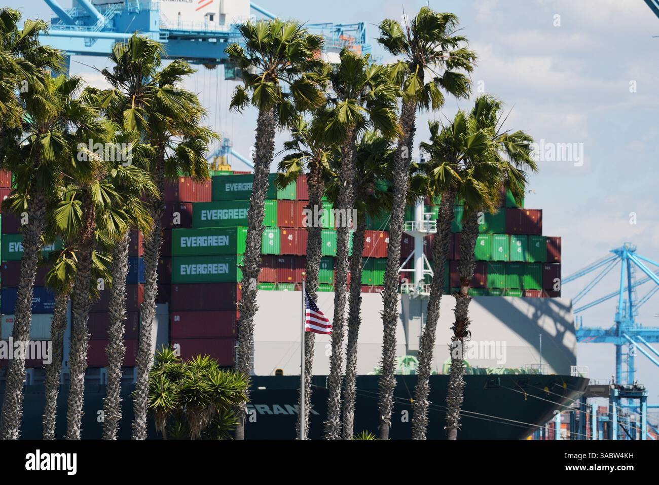 Containers are stacked at the Port of Los Angeles Wednesday, April 2 ...