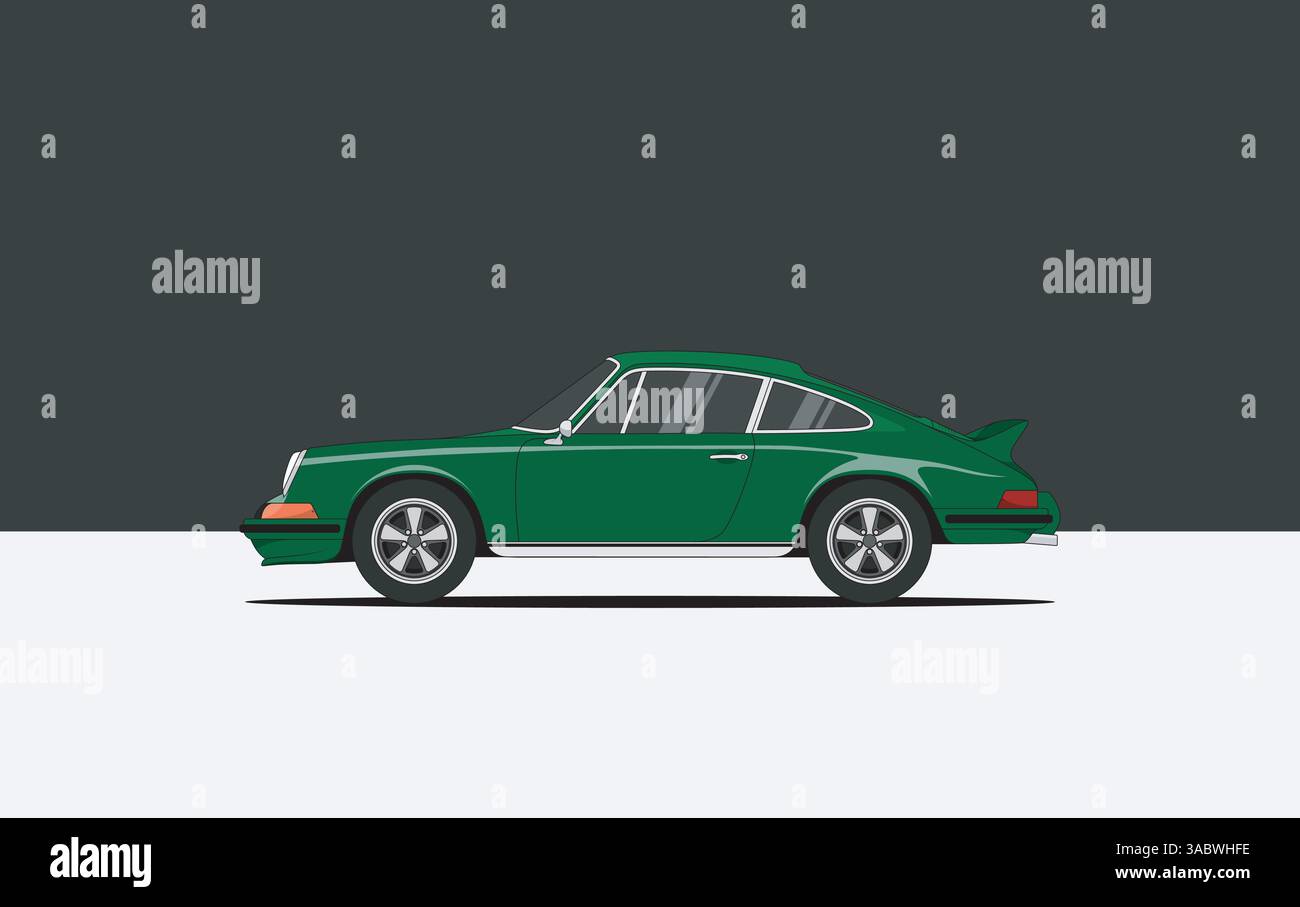 Germany, 1973: Porsche 911. Vector illustration Stock Vector