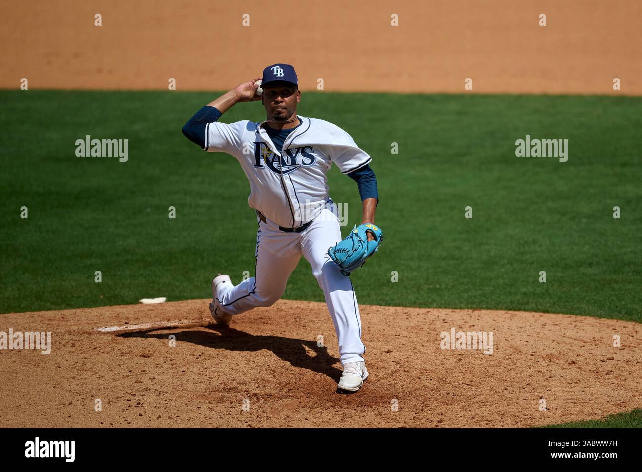 Tampa Bay Rays pitcher Edwin Uceta (63) delivers a pitch during an MLB ...
