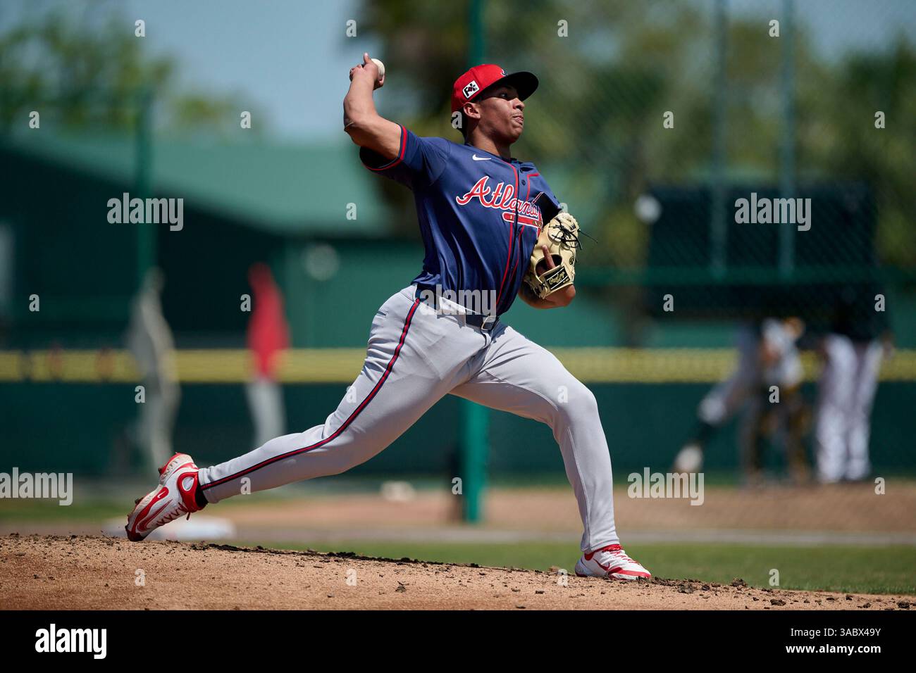 Atlanta Braves pitcher Jeremy Reyes (46) during an MiLB Spring Training ...