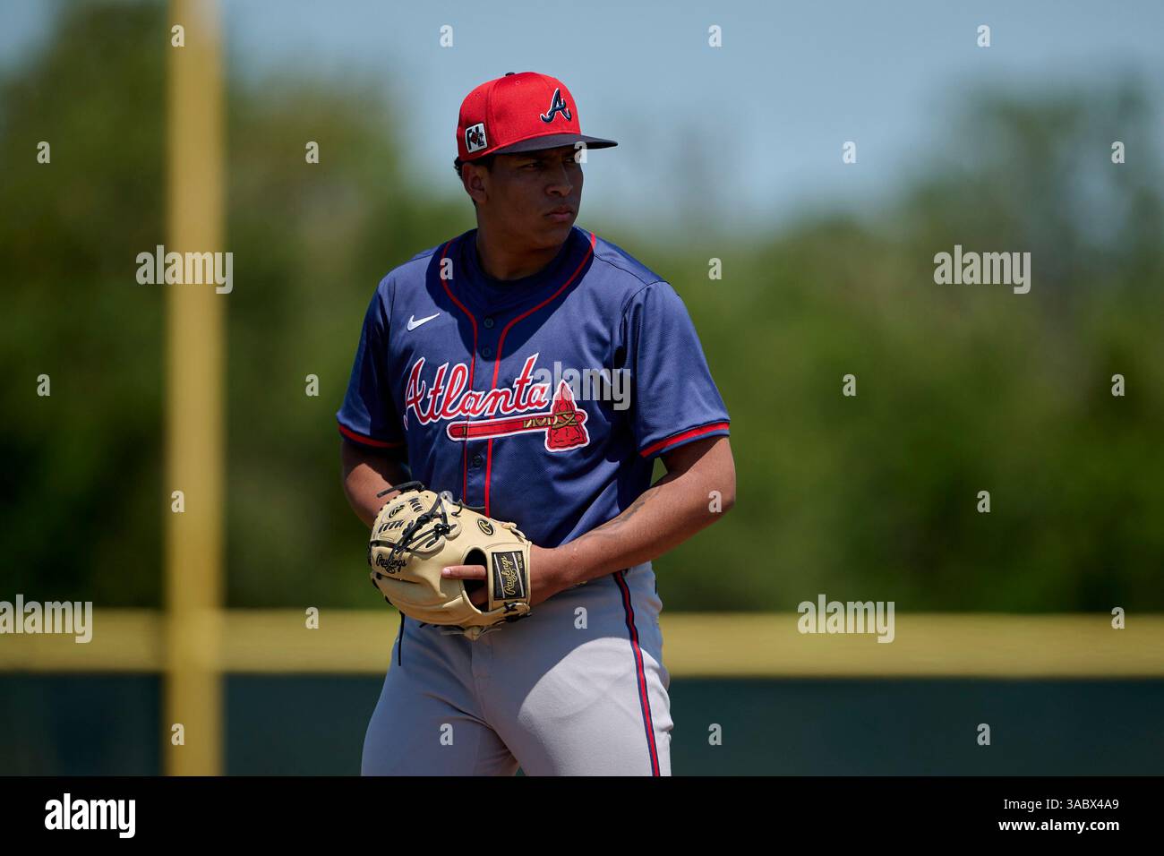 Atlanta Braves pitcher Jeremy Reyes (46) during an MiLB Spring Training ...