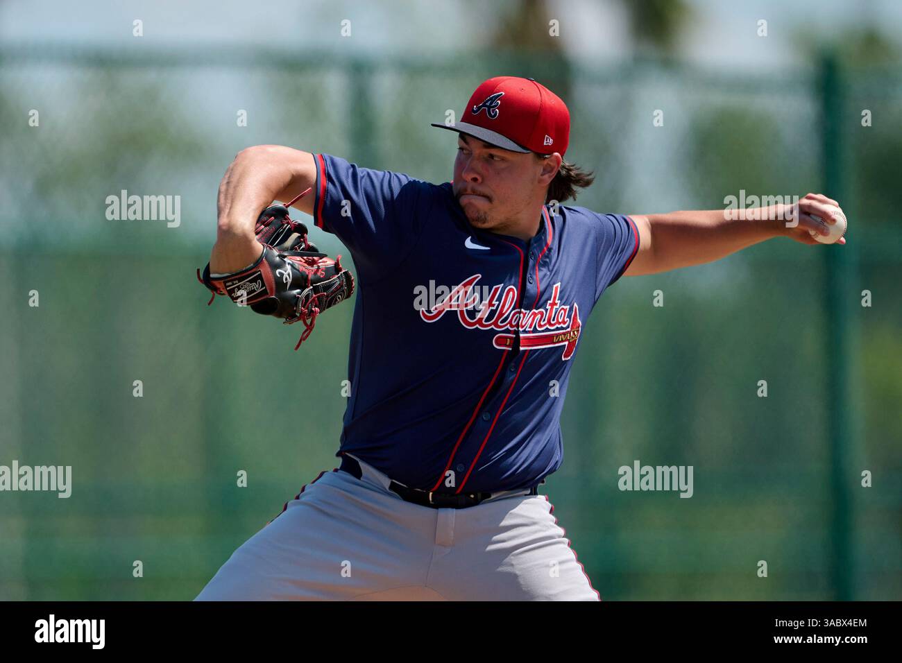 Sam Rutter Braves Pitcher Atlanta Braves pitcher Samuel Strickland (93) during an MiLB Spring ...