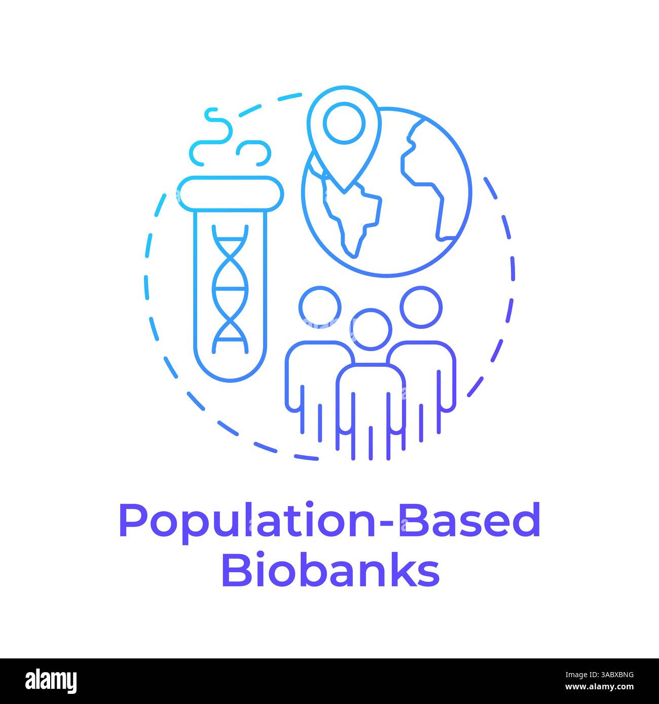 Population based biobanks blue gradient concept icon Stock Vector Image ...