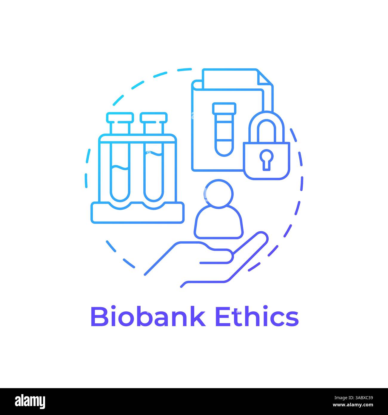 Biobank ethics blue gradient concept icon Stock Vector