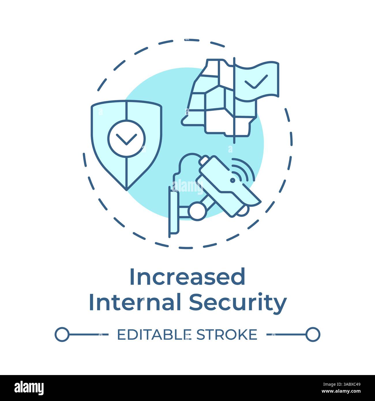 Increased internal security soft blue concept icon Stock Vector