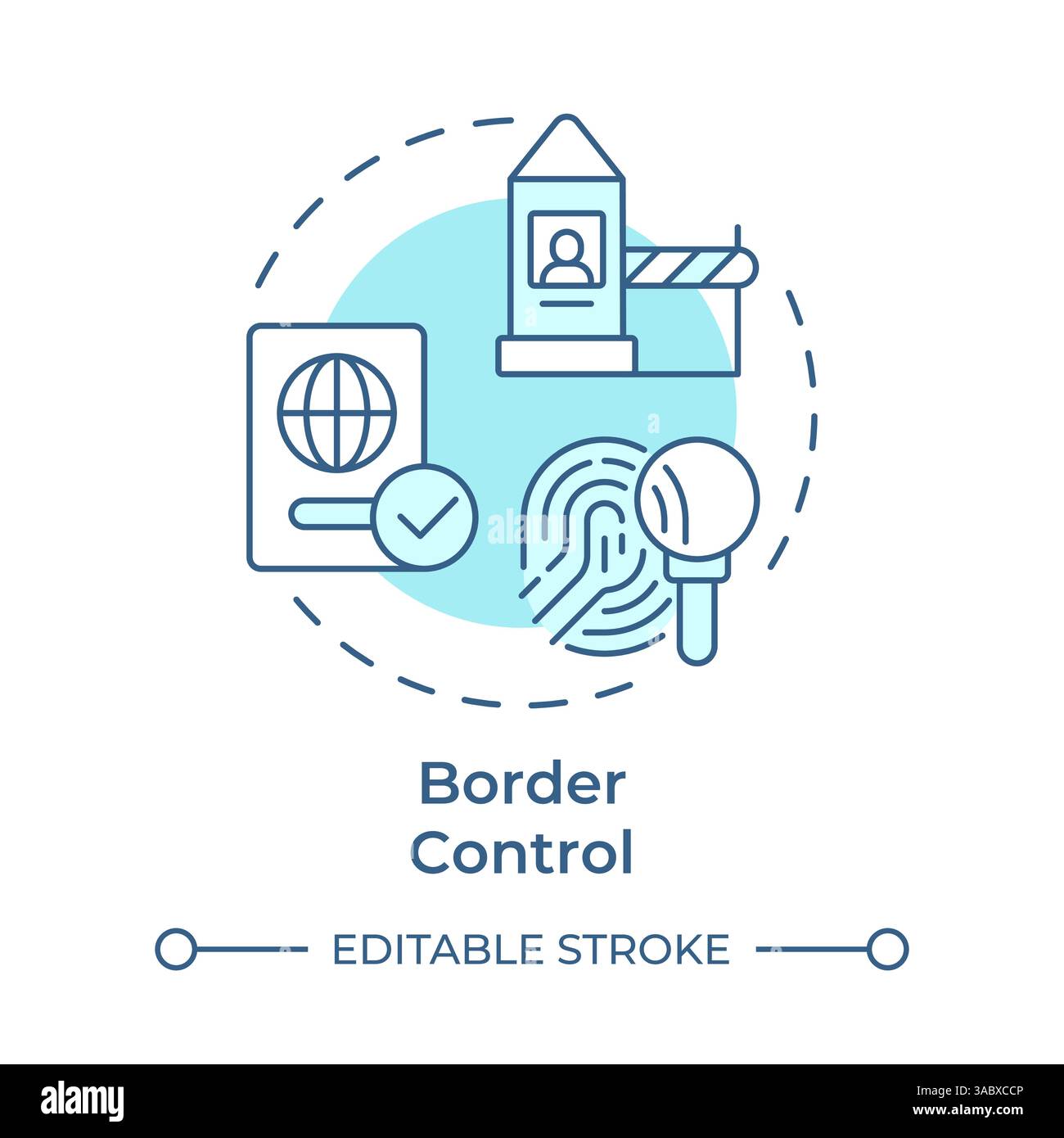 Boundaries control soft blue concept icon Stock Vector