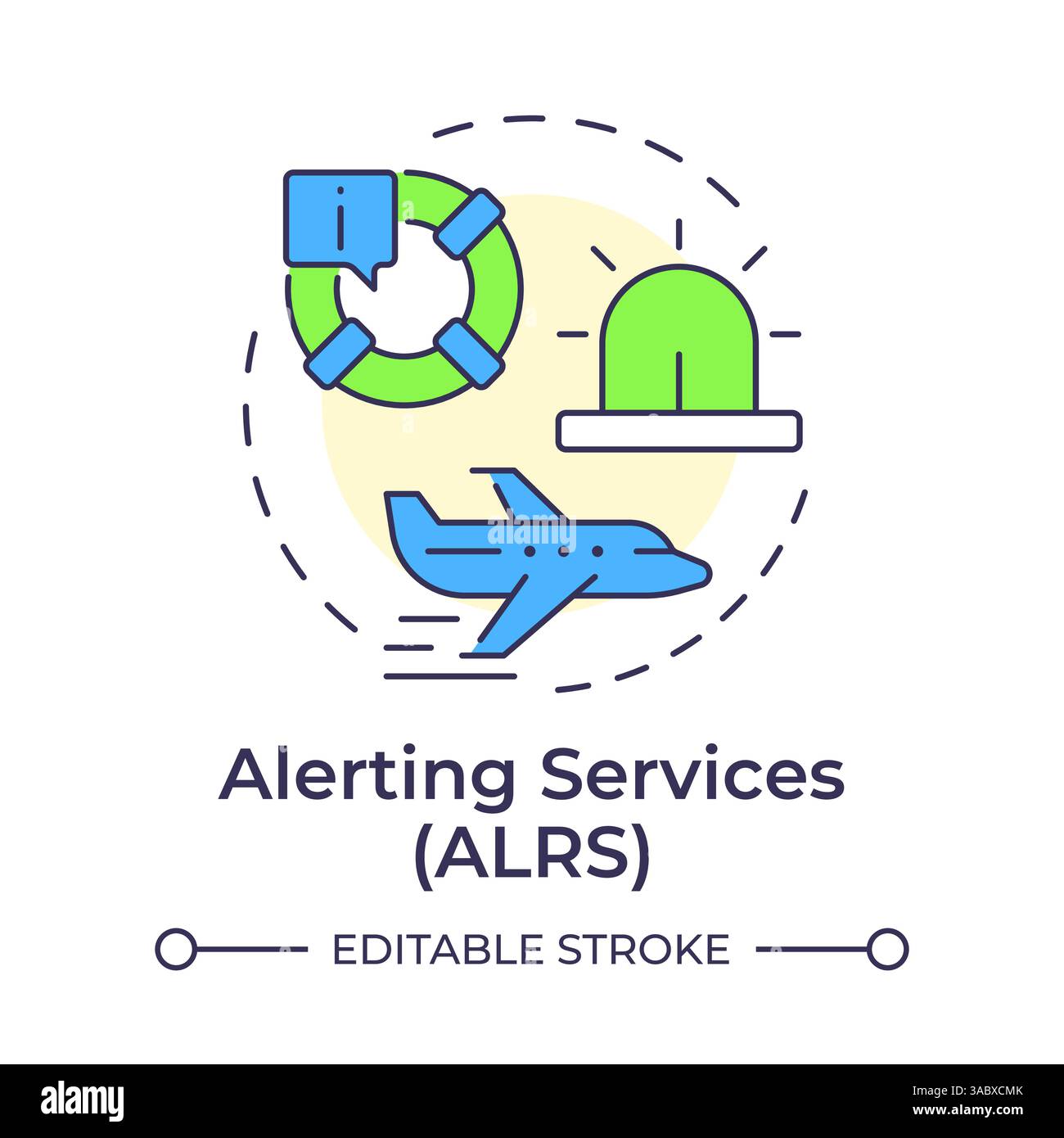 Alerting services multi color concept icon Stock Vector