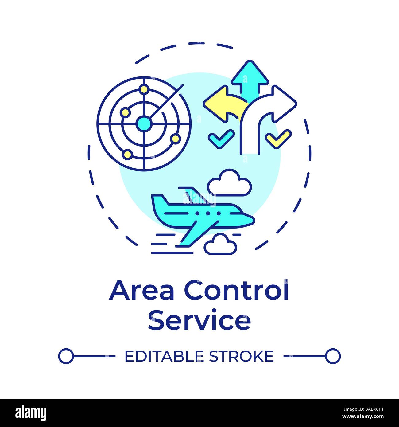 Area control service multi color concept icon Stock Vector