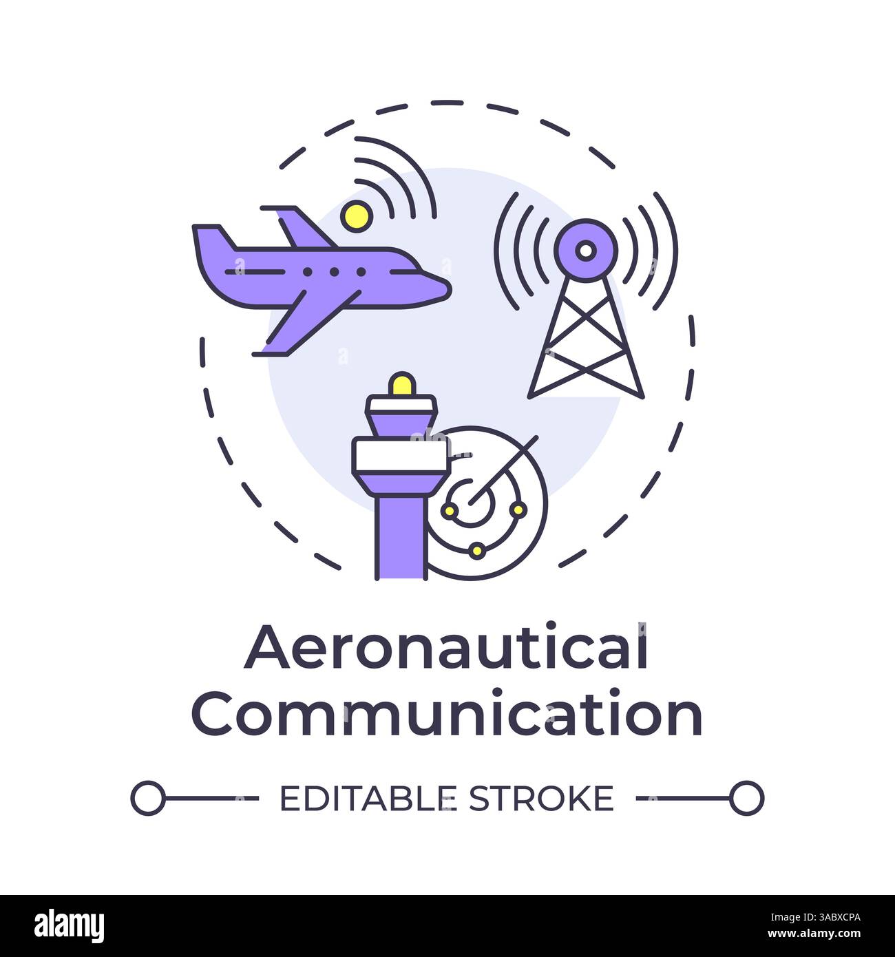 Aeronautical communication multi color concept icon Stock Vector