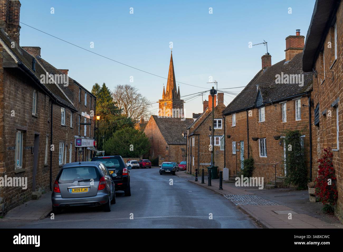 Early morning after sunrise in Adderbury, Oxfordshire, England Stock Photo
