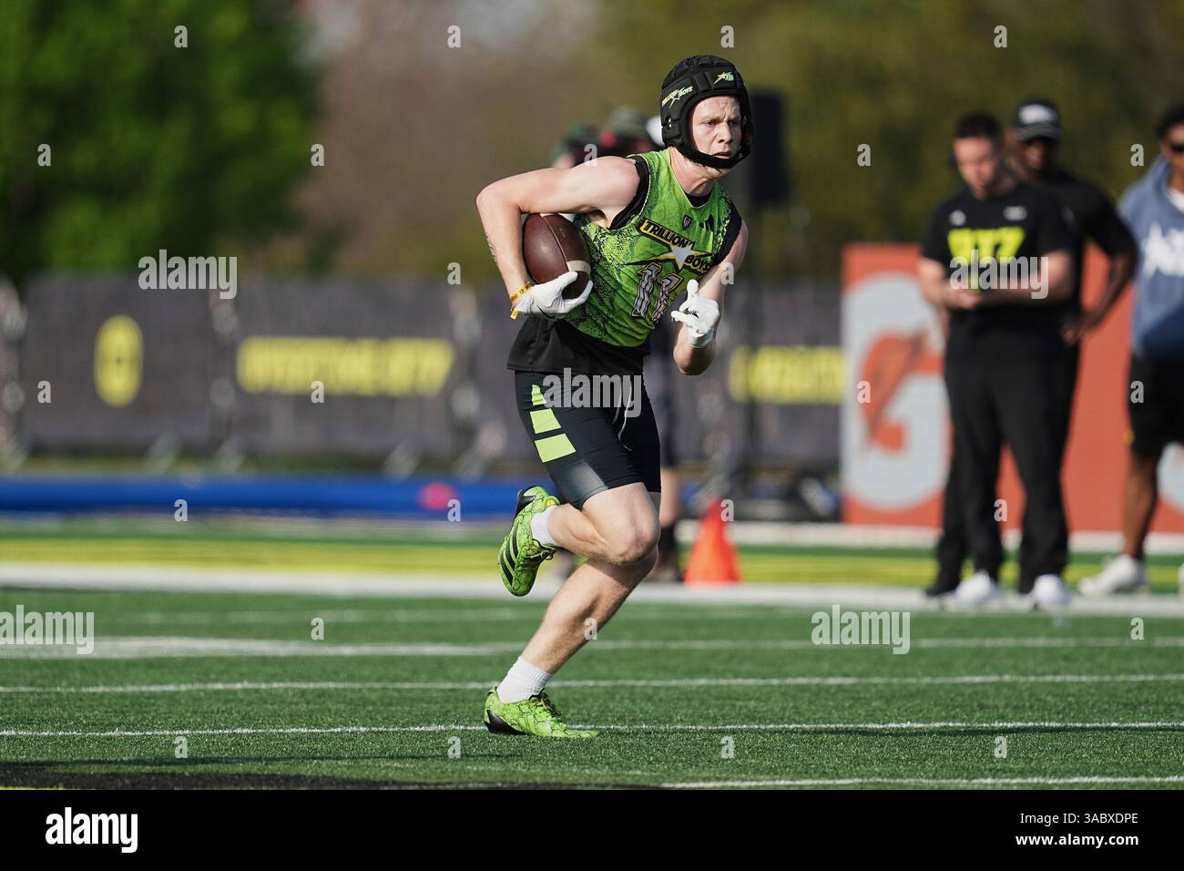 Trillion Boys Tight End Jude Nelson Gains Yards After A Catch During An