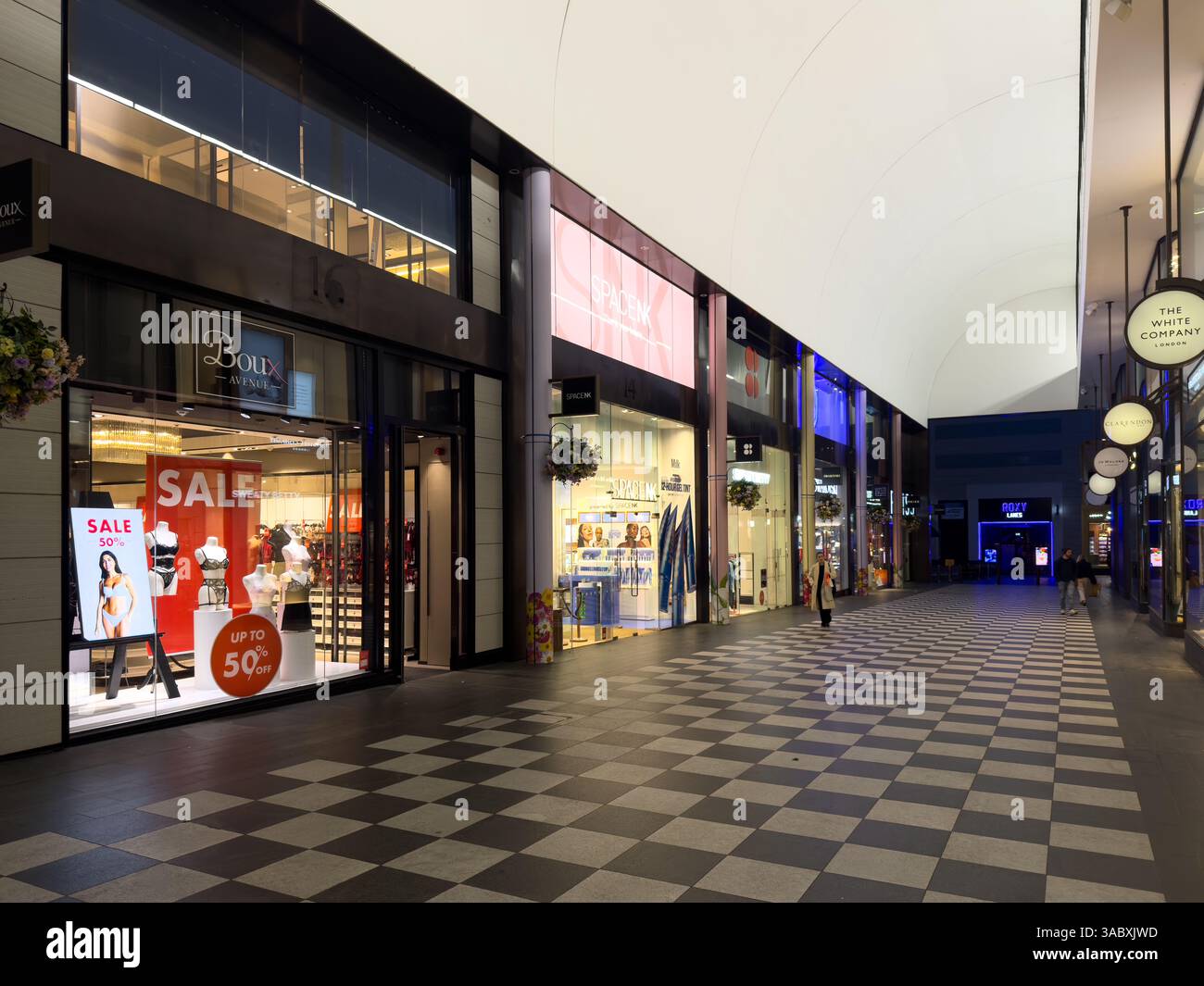 Liverpool ONE evening shops. Liverpool UK - Smartphone Captured Stock Image