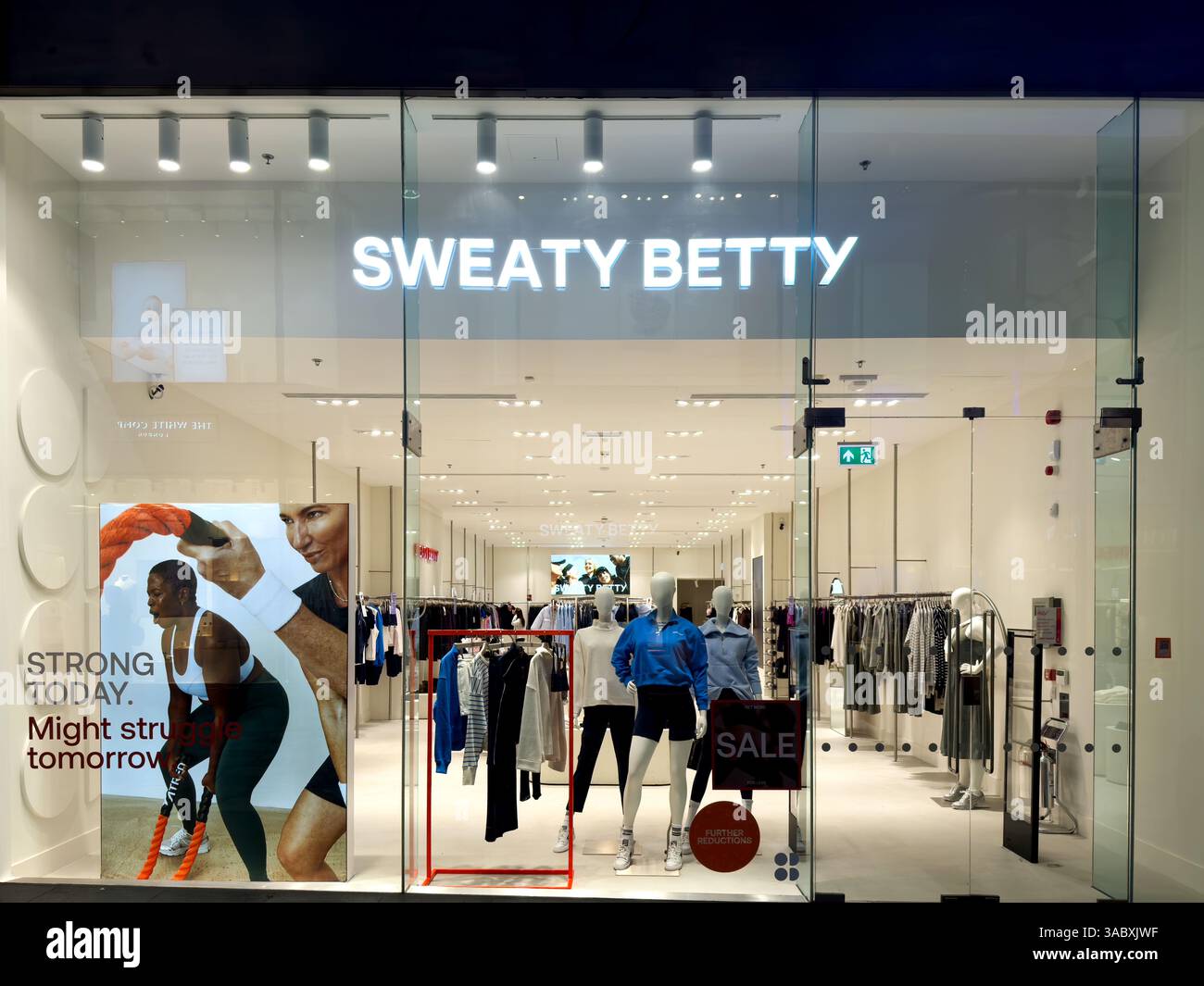 Sweaty Betty Storefront in Liverpool One in early evening - Smartphone Captured Stock Image