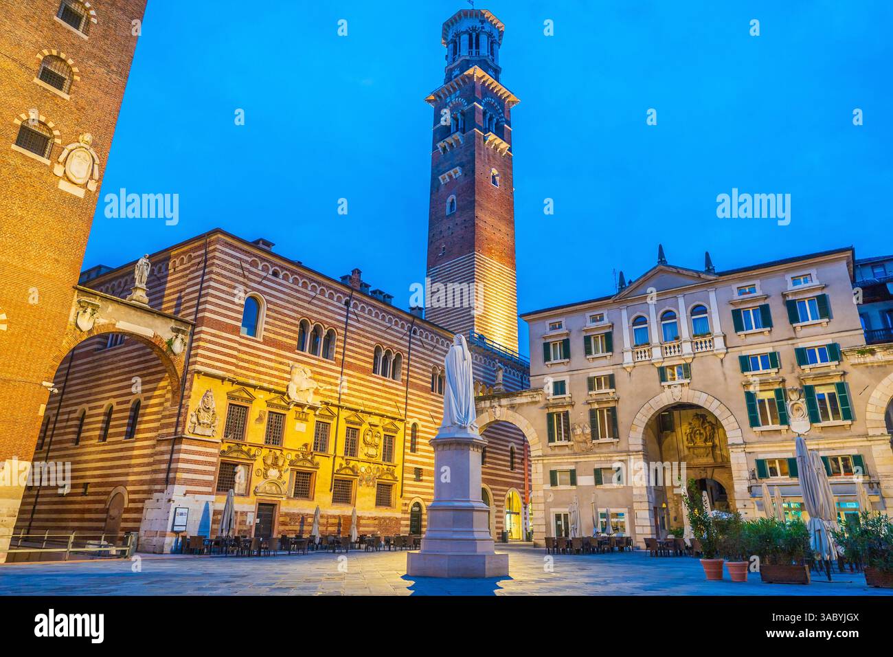 Verona city downtown skyline, cityscape of Italy at sunset Stock Photo ...