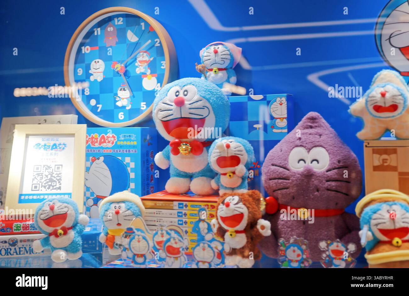 A view of China's first robotic cat (Doraemon) popup store in Shanghai