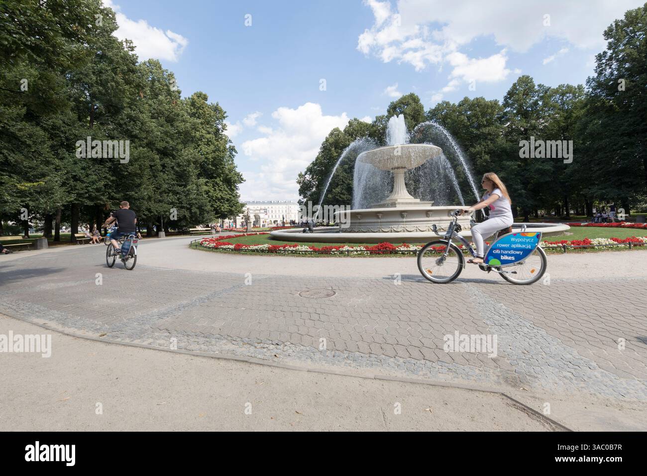 Warsaw, Poland, Fountain Wodozbiór 'Srodmiescie' (1855) in Ogrod Saski park kown as the Saxon Gardens park. Stock Photo