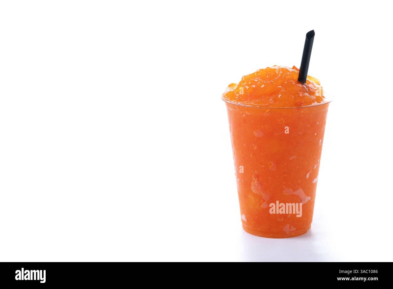Orange slushie isolated on white background Stock Photo